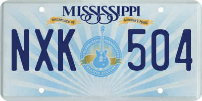 MS license plate NXK504
