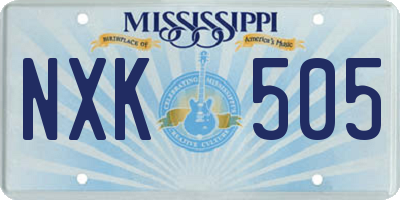 MS license plate NXK505