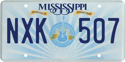 MS license plate NXK507