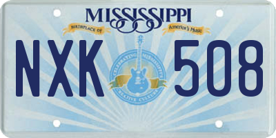 MS license plate NXK508