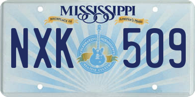 MS license plate NXK509