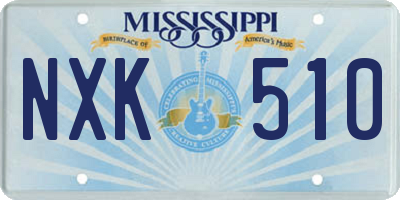 MS license plate NXK510
