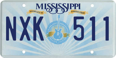 MS license plate NXK511
