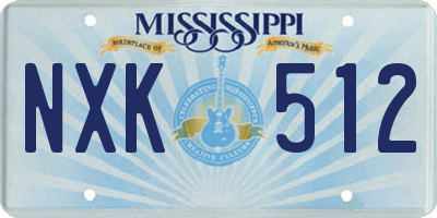 MS license plate NXK512