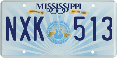 MS license plate NXK513