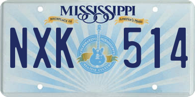MS license plate NXK514