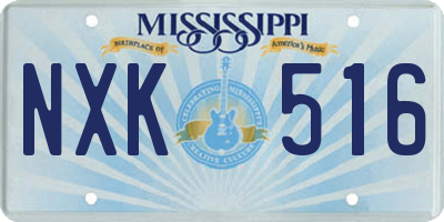 MS license plate NXK516