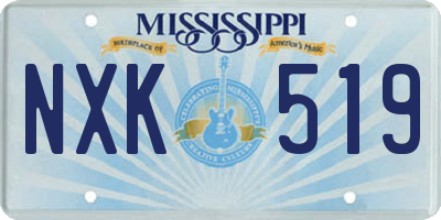 MS license plate NXK519