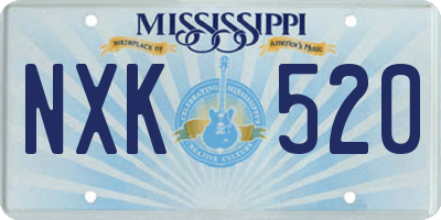 MS license plate NXK520