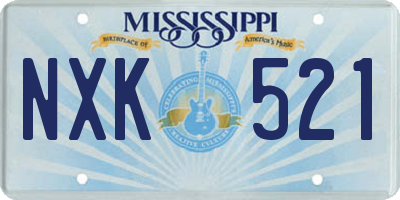 MS license plate NXK521