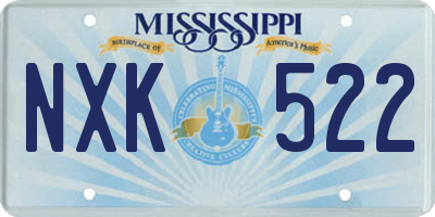 MS license plate NXK522