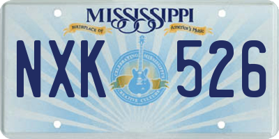 MS license plate NXK526
