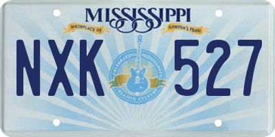 MS license plate NXK527