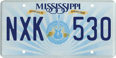 MS license plate NXK530