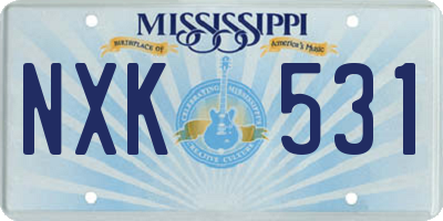 MS license plate NXK531