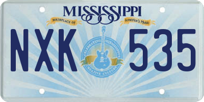 MS license plate NXK535