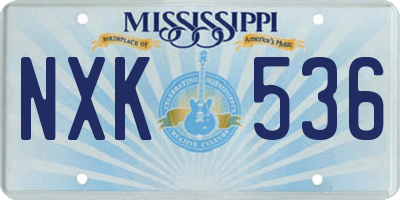 MS license plate NXK536