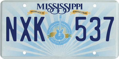MS license plate NXK537
