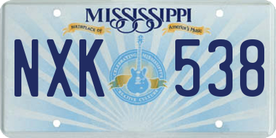 MS license plate NXK538
