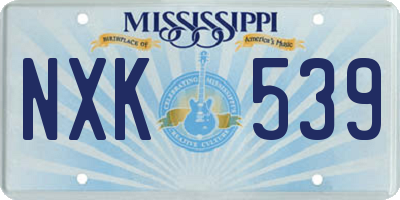 MS license plate NXK539