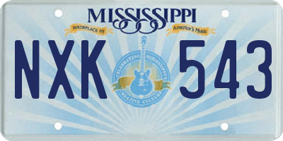 MS license plate NXK543