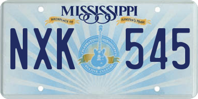 MS license plate NXK545