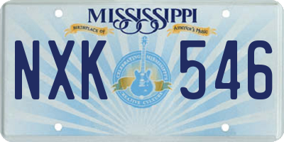 MS license plate NXK546