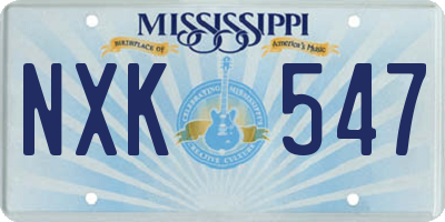 MS license plate NXK547