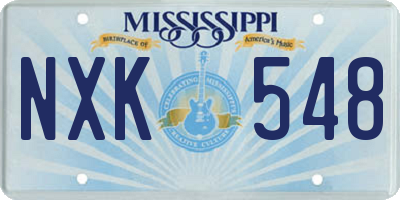 MS license plate NXK548