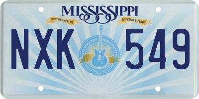 MS license plate NXK549