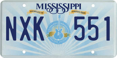 MS license plate NXK551