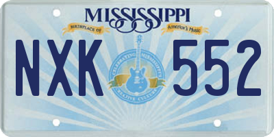 MS license plate NXK552