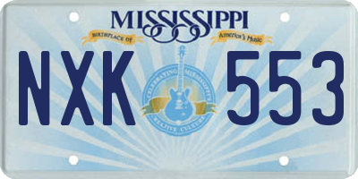 MS license plate NXK553
