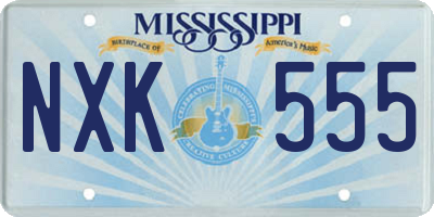 MS license plate NXK555