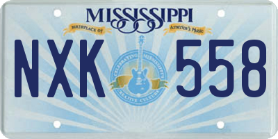 MS license plate NXK558