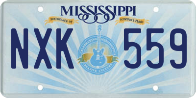 MS license plate NXK559
