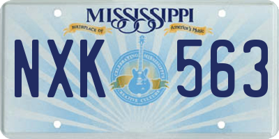 MS license plate NXK563