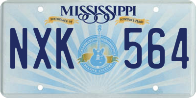 MS license plate NXK564