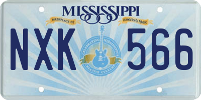 MS license plate NXK566