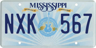 MS license plate NXK567