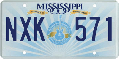 MS license plate NXK571