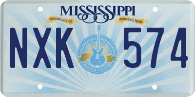 MS license plate NXK574
