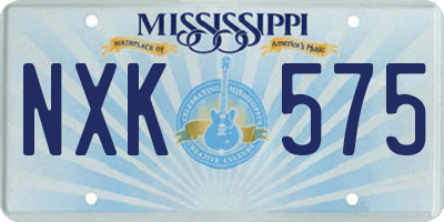 MS license plate NXK575