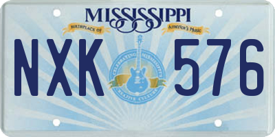 MS license plate NXK576