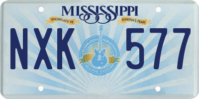 MS license plate NXK577