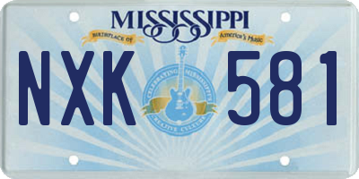 MS license plate NXK581