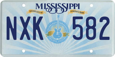 MS license plate NXK582