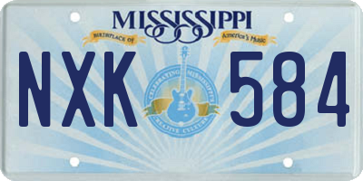 MS license plate NXK584