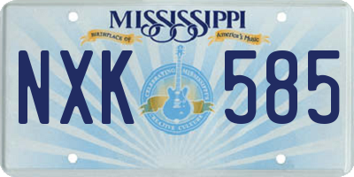 MS license plate NXK585