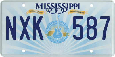 MS license plate NXK587